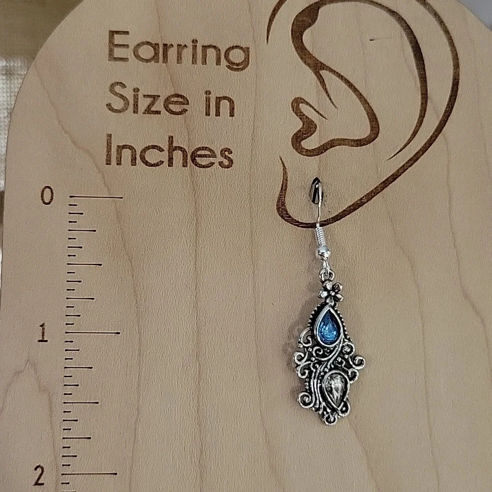 Sterling Silver Topaz Drop Earrings, S925 - Picture 3 of 6